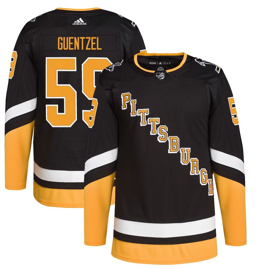 Men Pittsburgh Penguins 59 Jake Guentzel adidas Black Alternate Primegreen Authentic Pro Player NHL Jersey